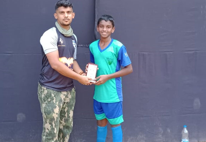 player of the match Aditya Suvarna . ( MDFA under - 14 )